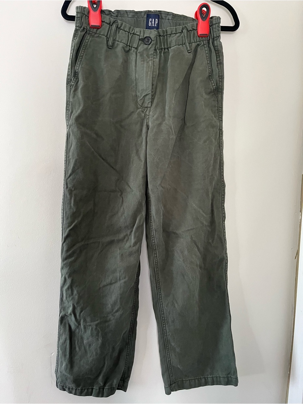 Gap Olive Green Pull On Wide Leg Denim Pants Small Minimalist Utility Casual